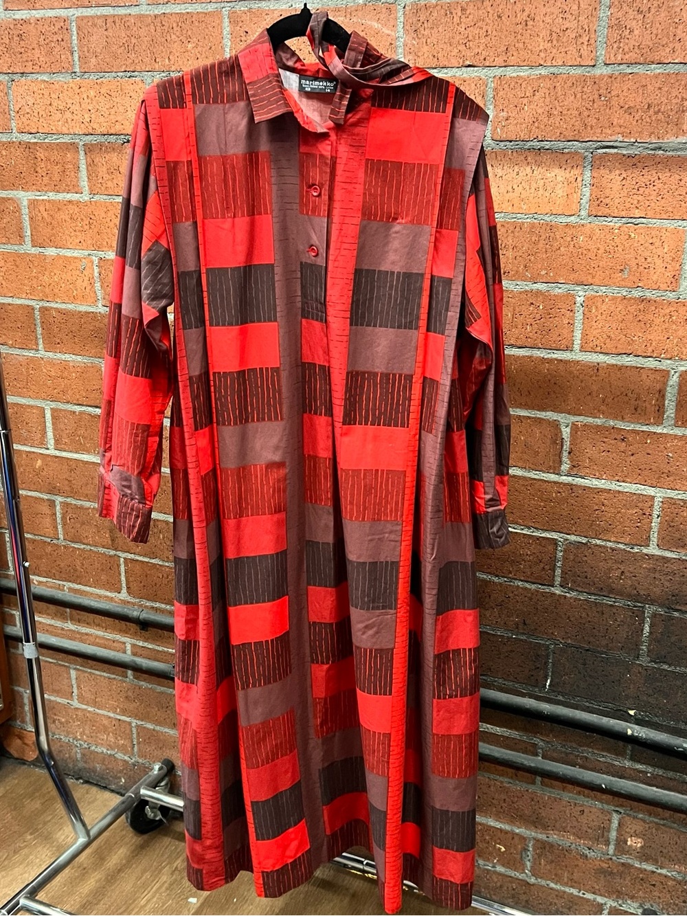Marimekko Red & Brown Patterned Long Dress